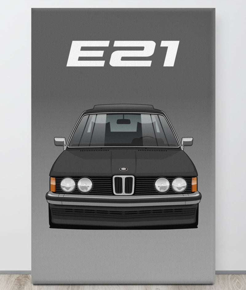 BMW E21 Black Canva Wall Art