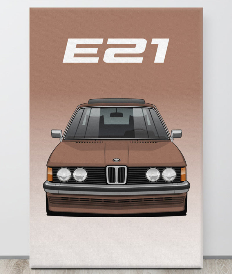 BMW E21 Sienna Braun Canva Wall Art