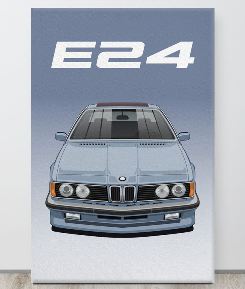 BMW E24 Cirrus Blue Canva Wall Art