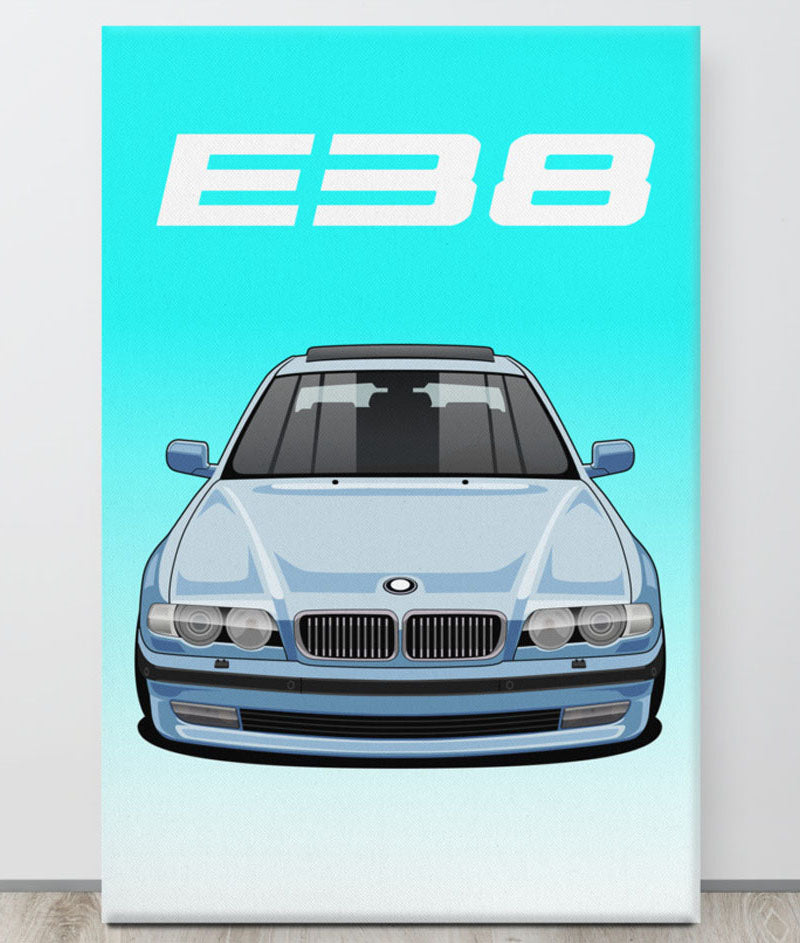 BMW E38 Default Canva Wall Art