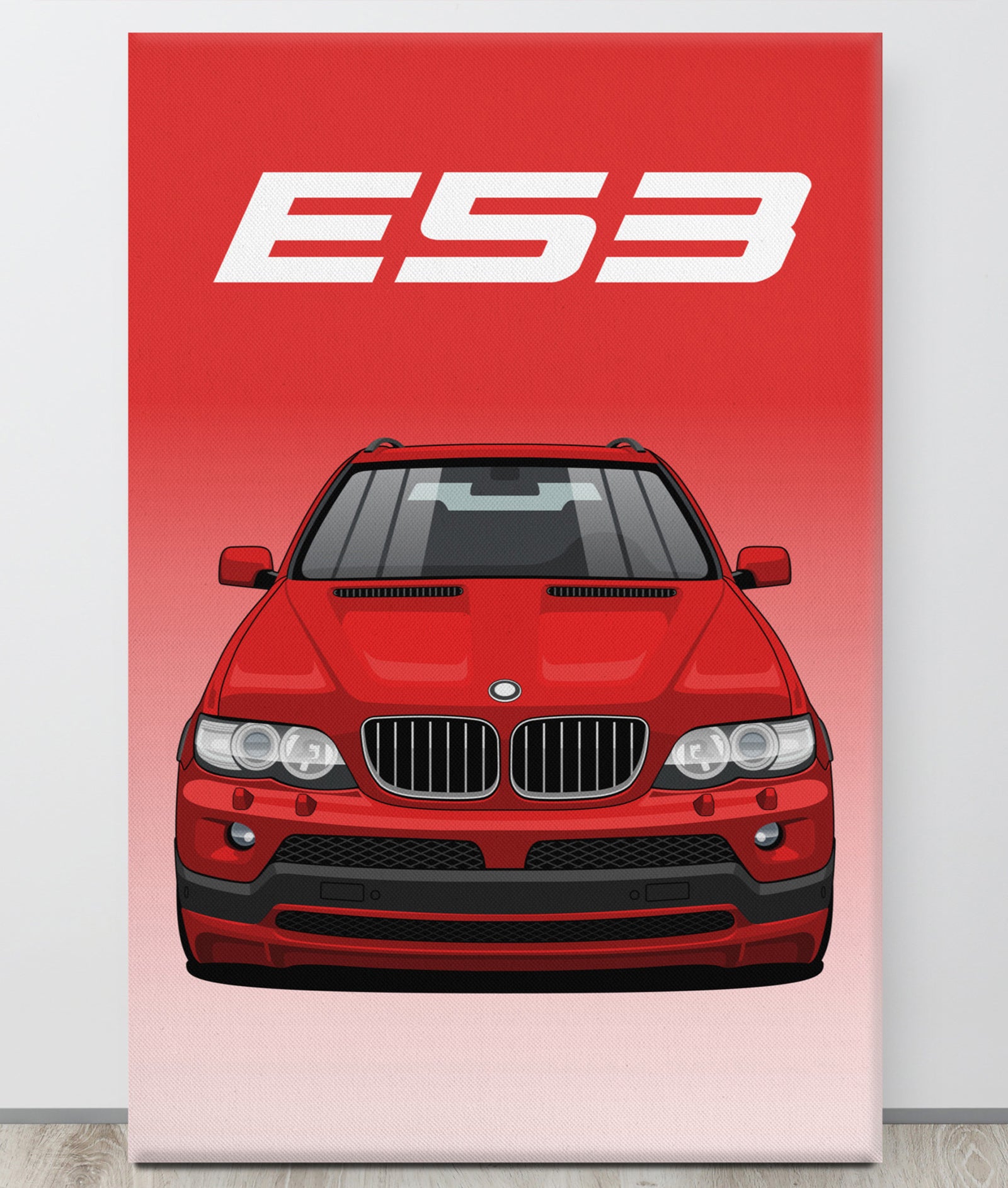 BMW E53 Imola Red Canva Wall Art