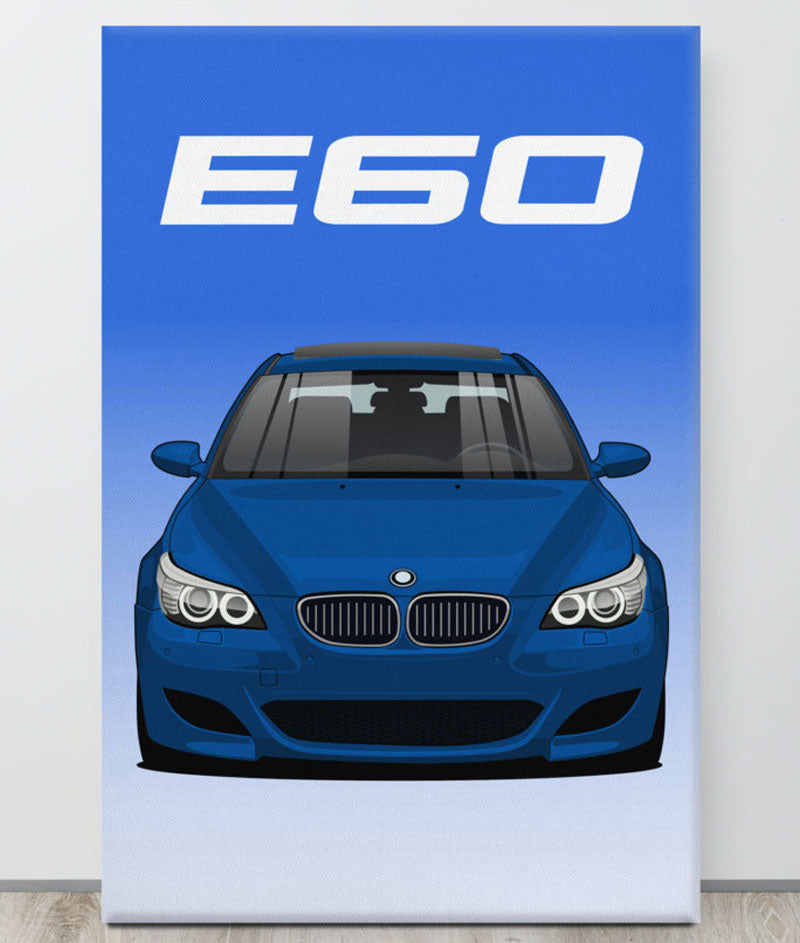 BMW E60 Interlagos Blue Canva Wall Art