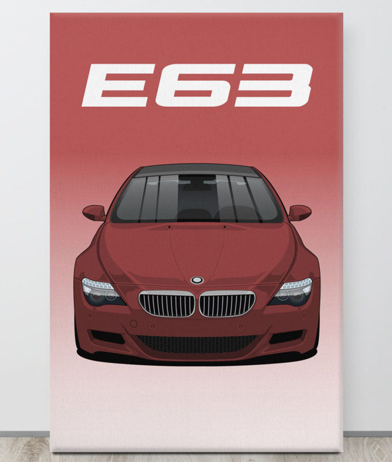 BMW E63 Indianapolis Red Canva Wall Art