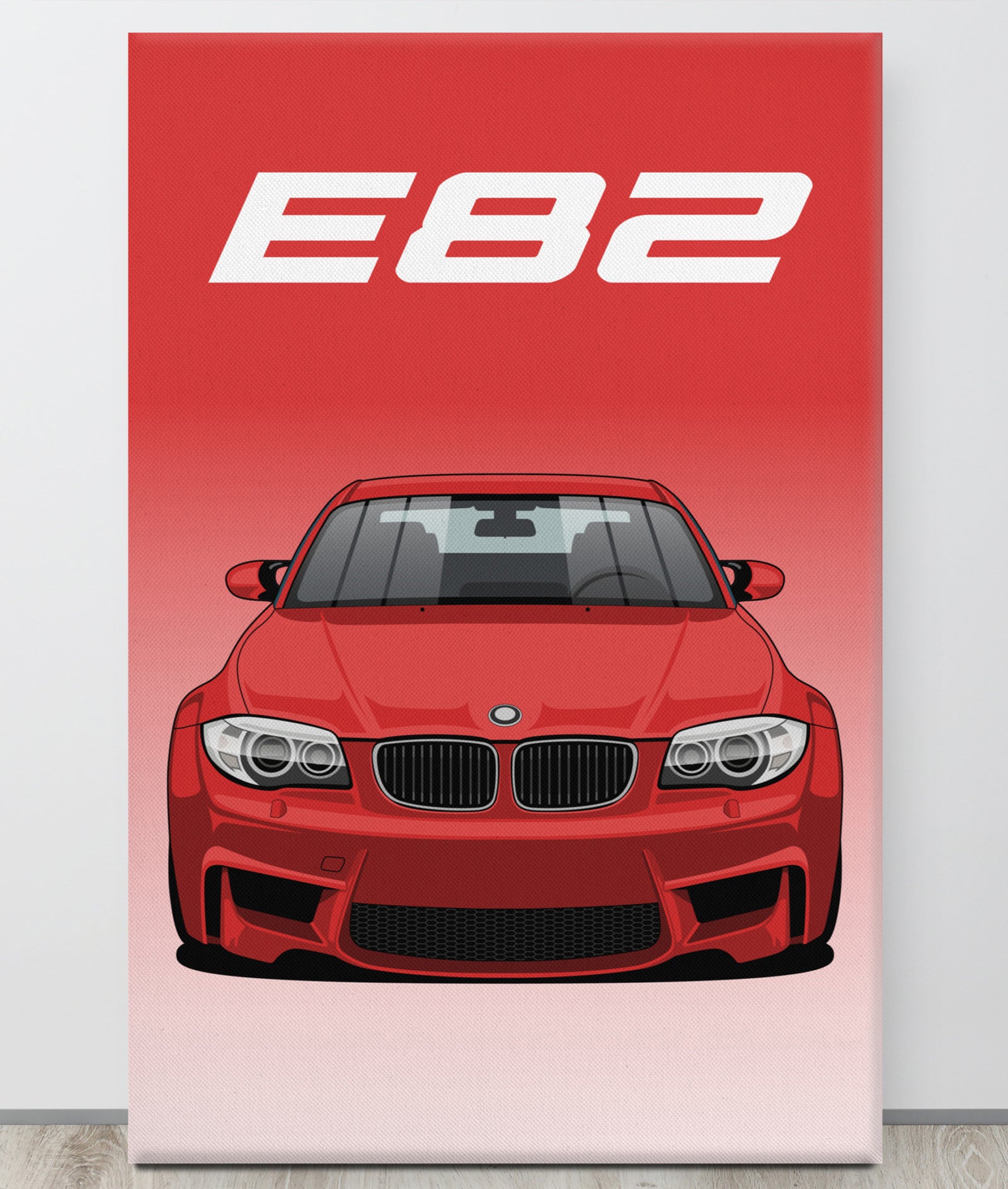 BMW E82 Crimson Red Canva Wall Art