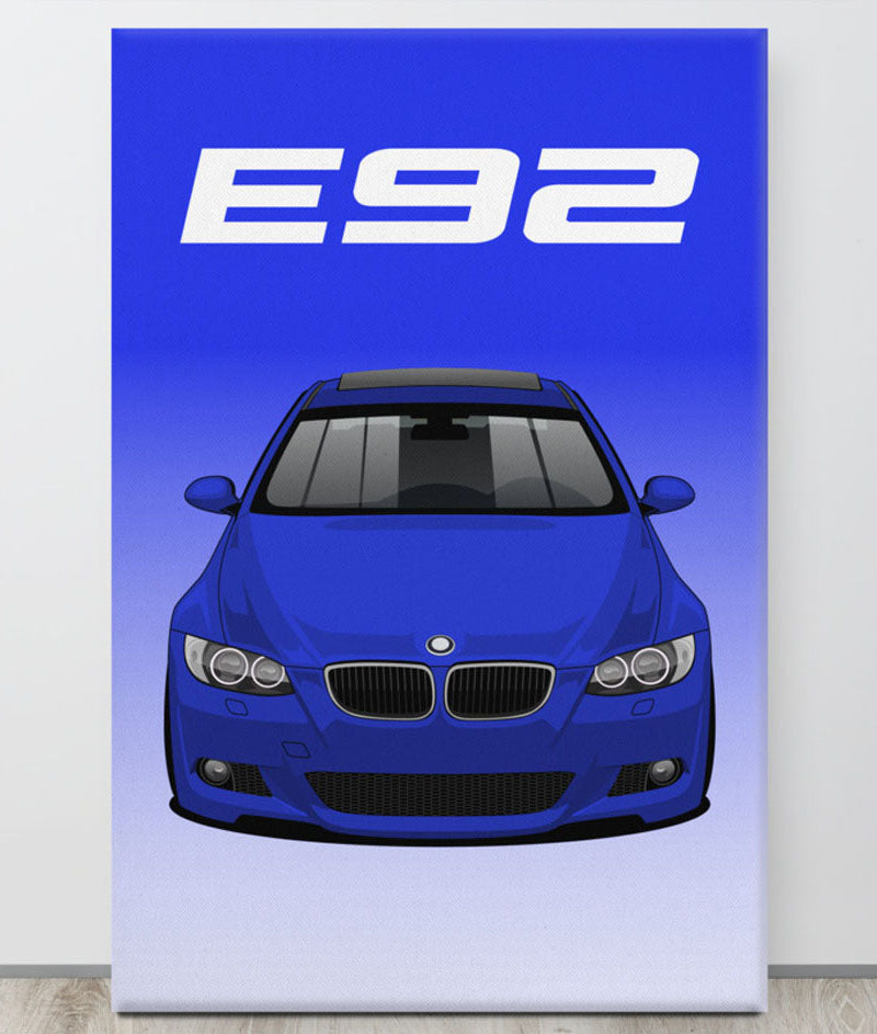 BMW E92 Montego Blue Canva Wall Art
