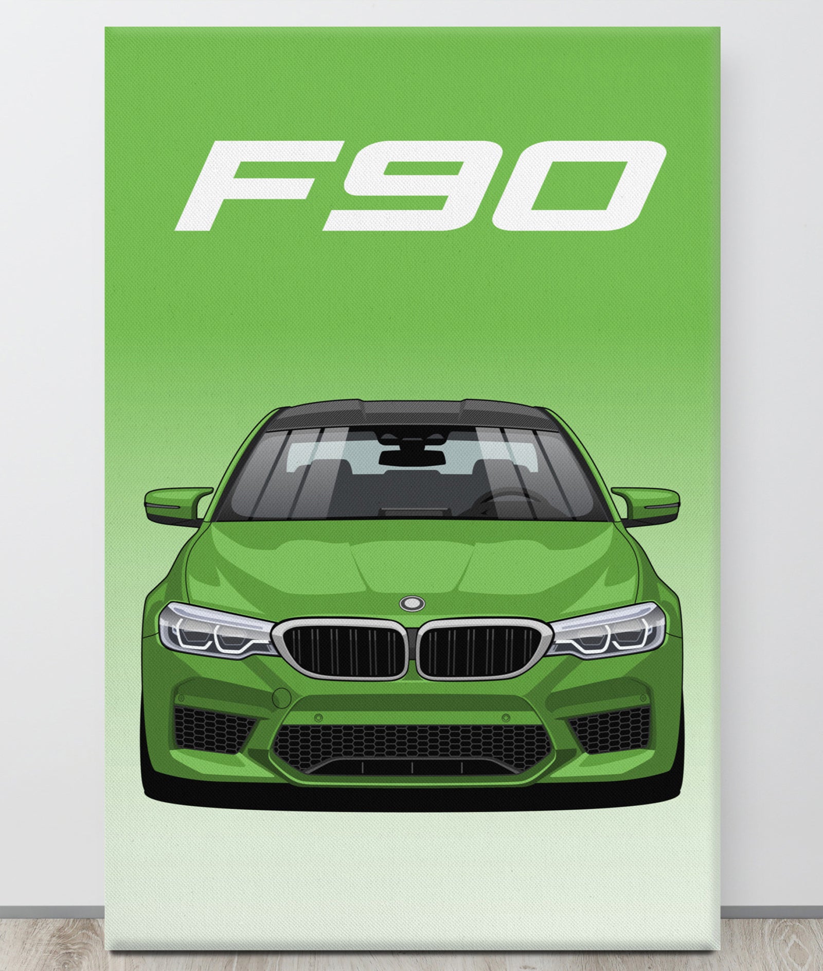 BMW F90 Java Green Canva Wall Art