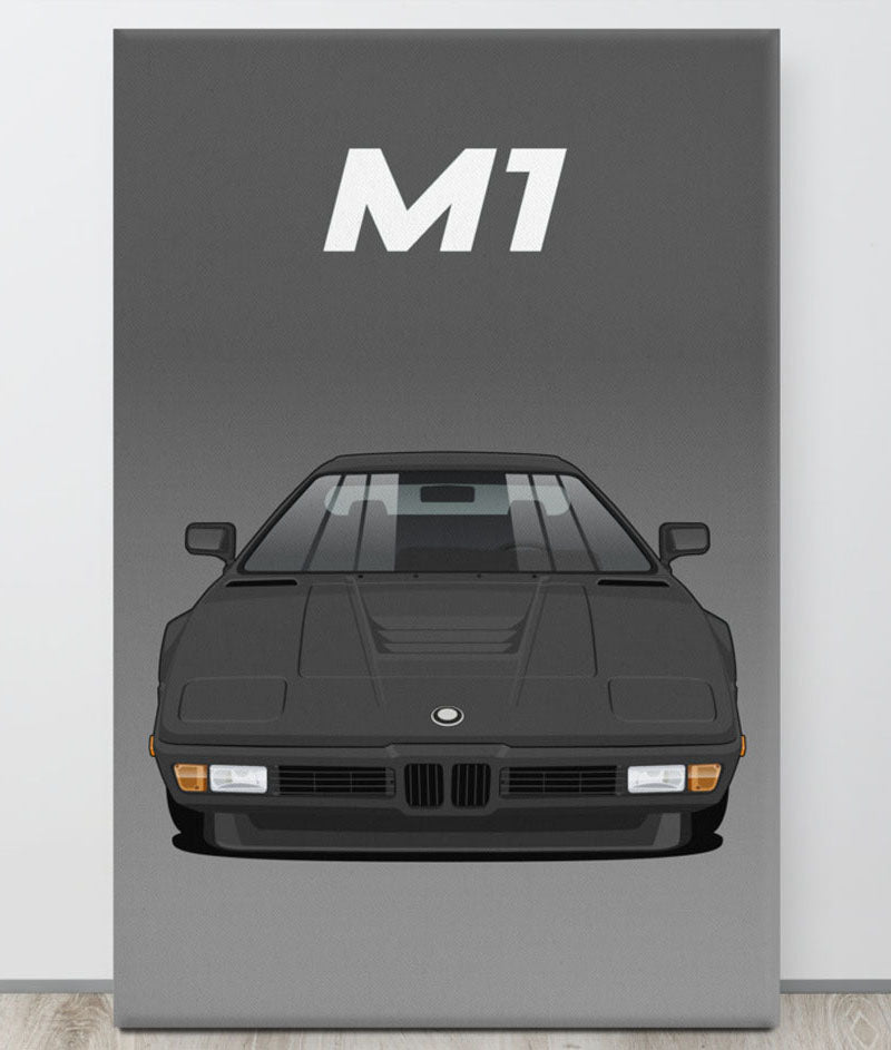 BMW M1 Black Canva Wall Art