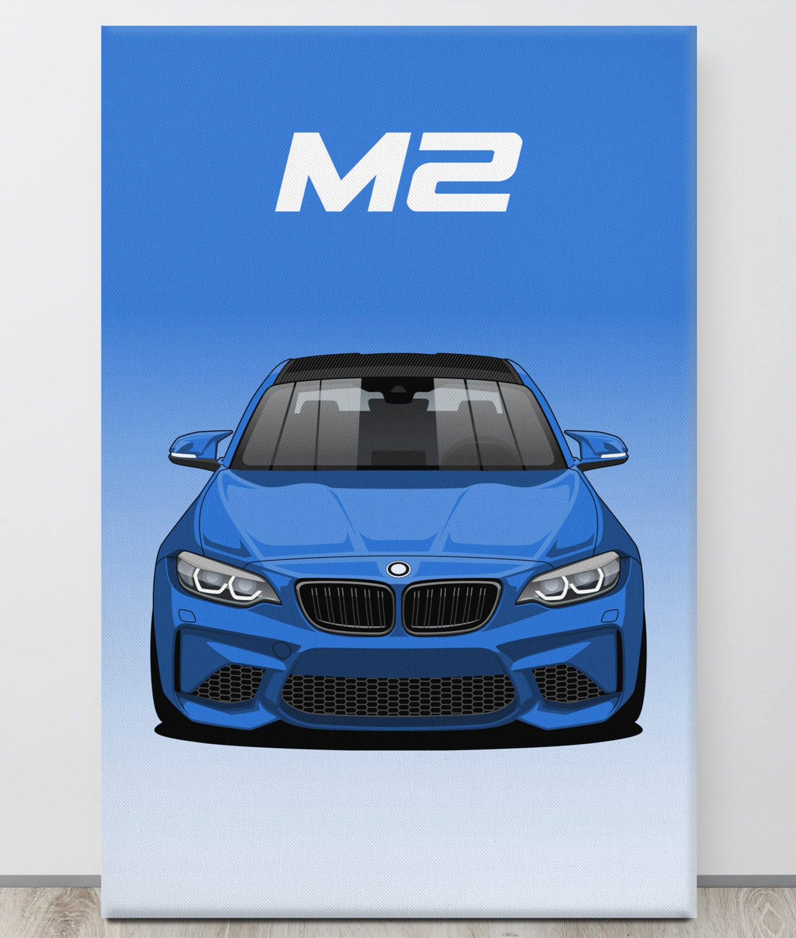 BMW M2/F87 Misano Blue Carbon Roof Canva Wall Art