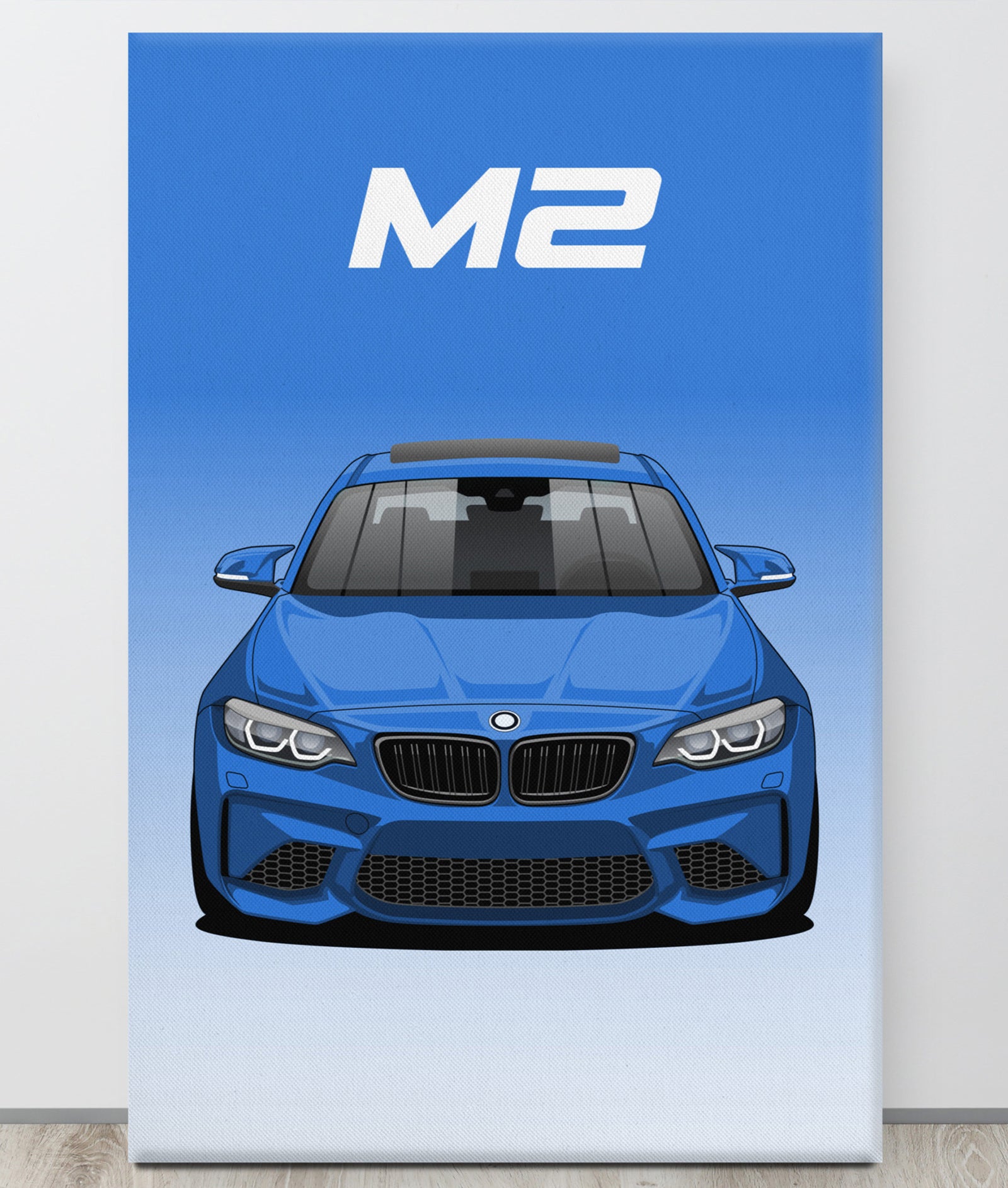 BMW M2/F87 Misano Blue Sunroof Canva Wall Art