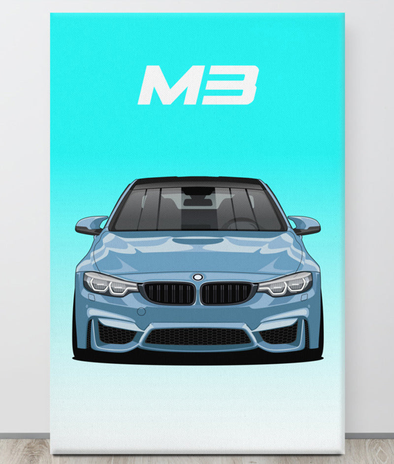 BMW M3/F80 Default Carbon Roof Canva Wall Art