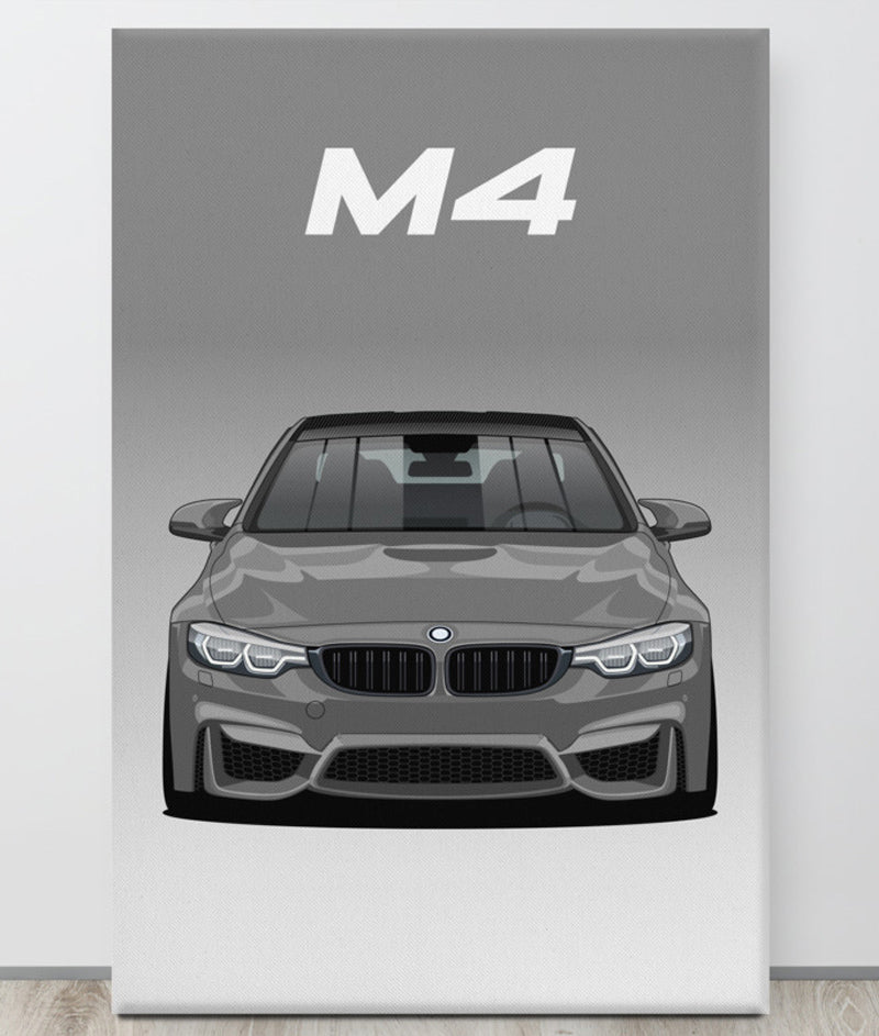 BMW M4/F82 Nardo Grey Carbon Roof Canva Wall Art