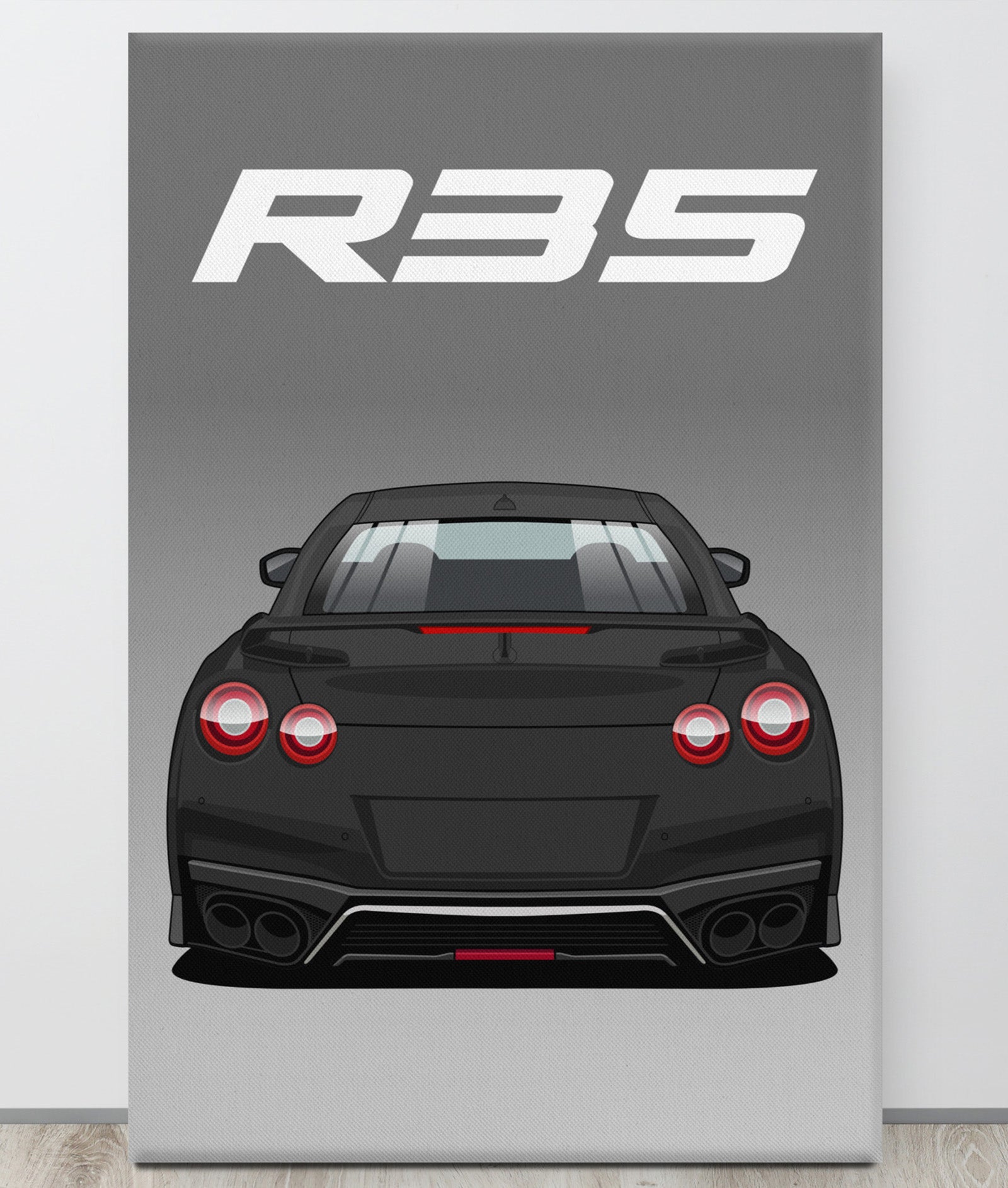 GTR R35 Jet Black Canva Wall Art