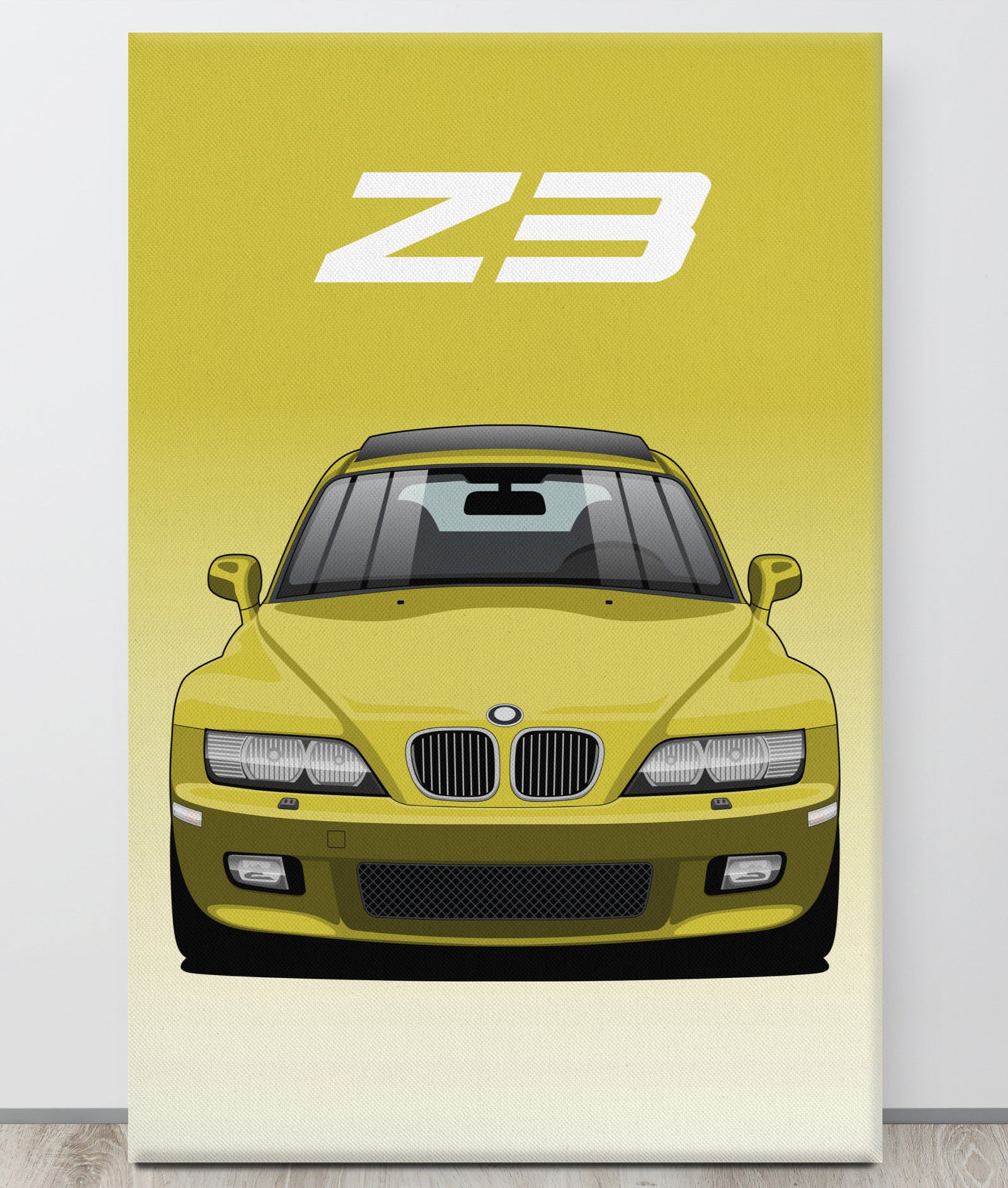 BMW Z3 Dakar Yellow Canva Wall Art