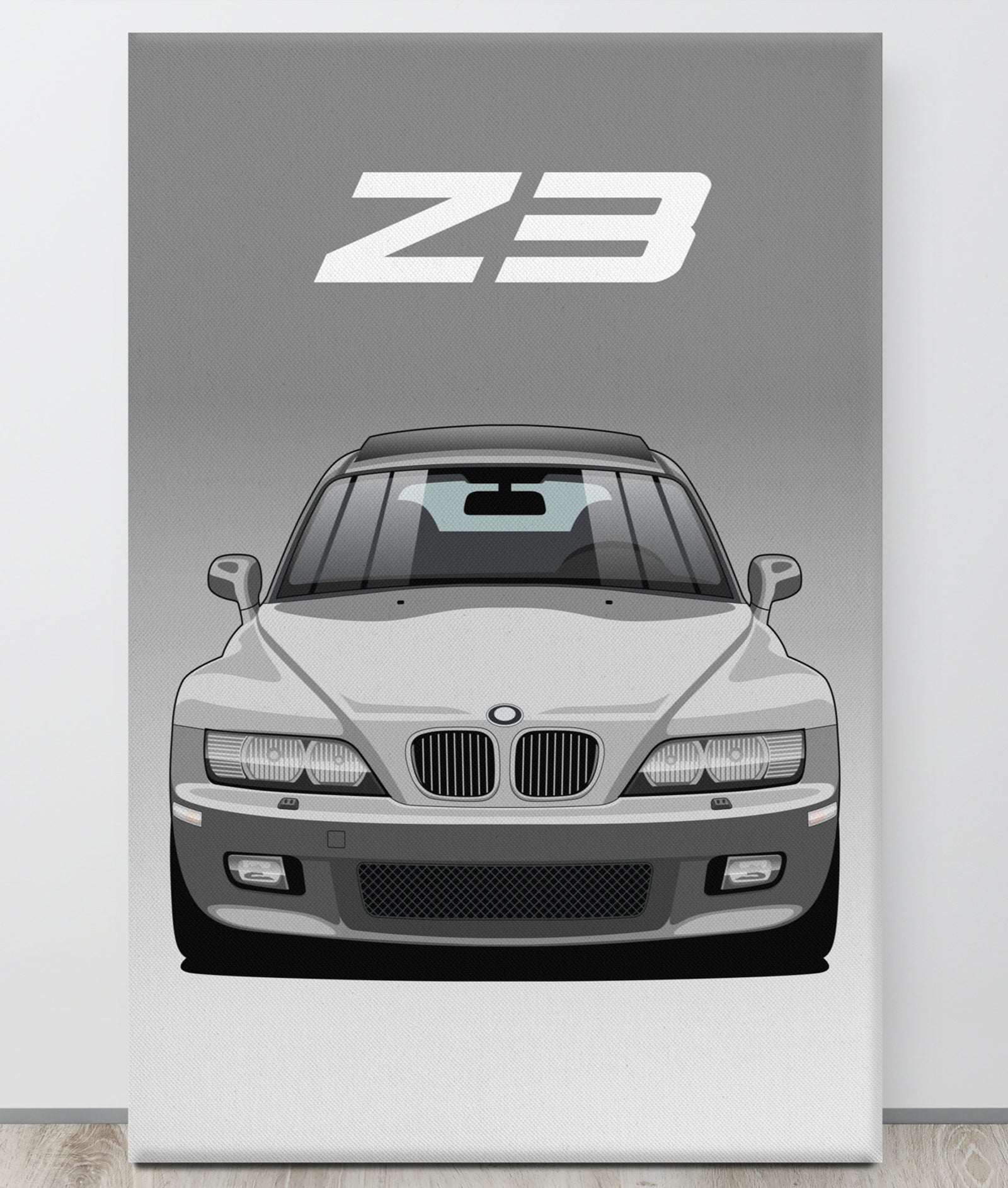 BMW Z3 Titanium Silver Canva Wall Art