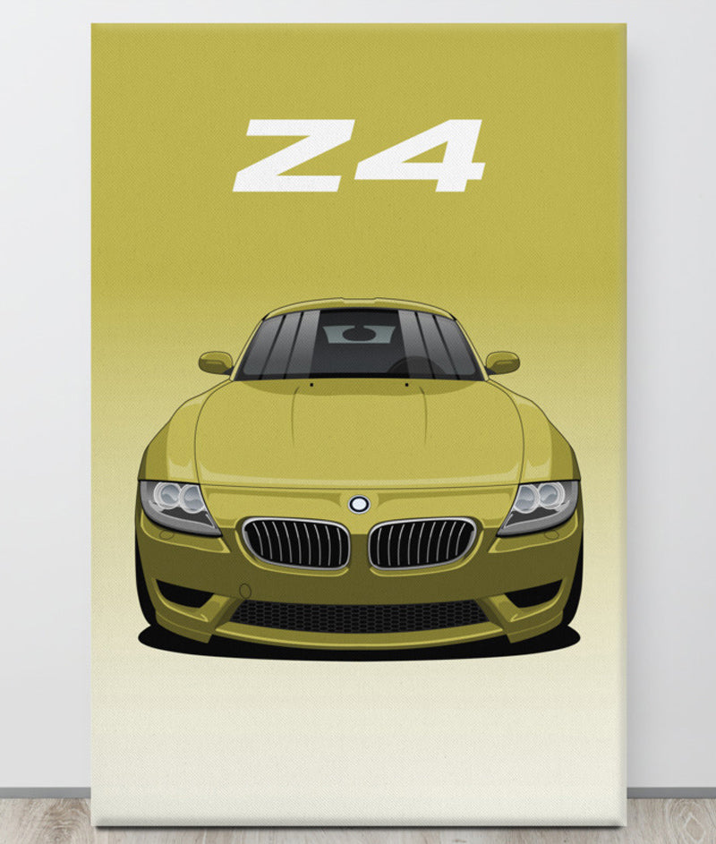 BMW Z4 Phoenix Yellow Canva Wall Art