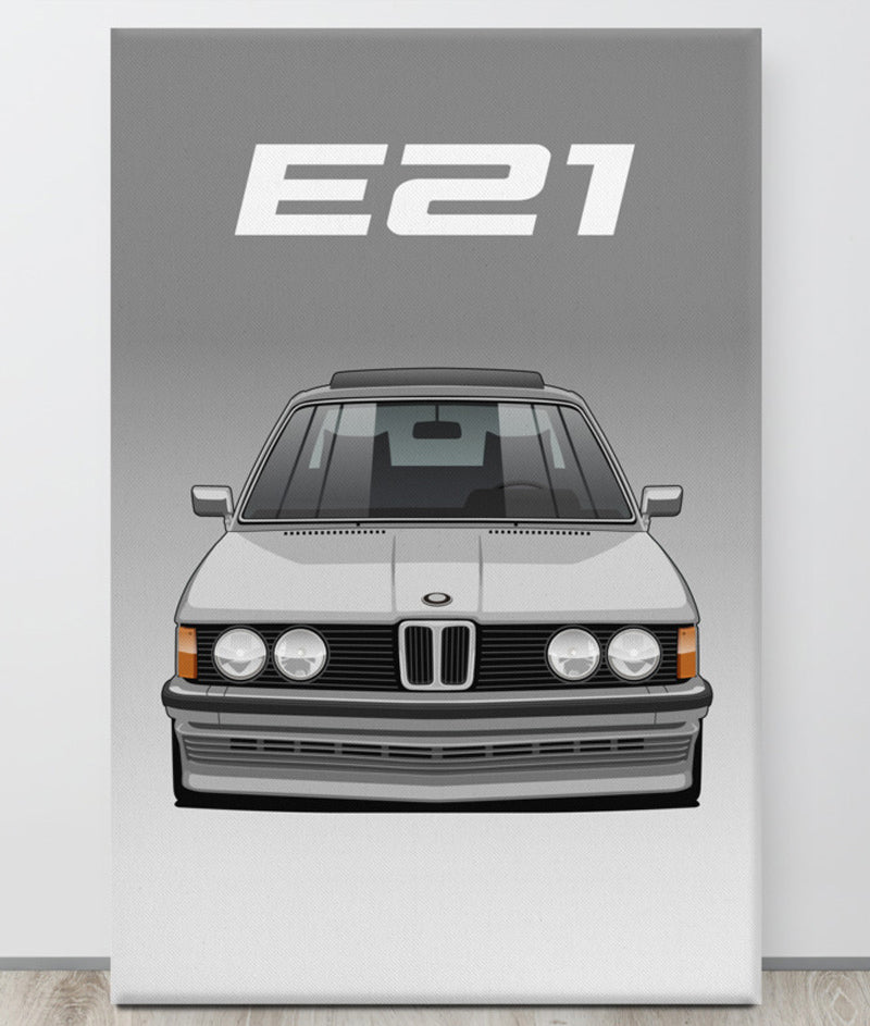 BMW E21 Alpinweiss Canva Wall Art