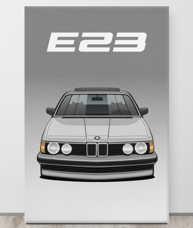 BMW E23 Alpinweiss Canva Wall Art