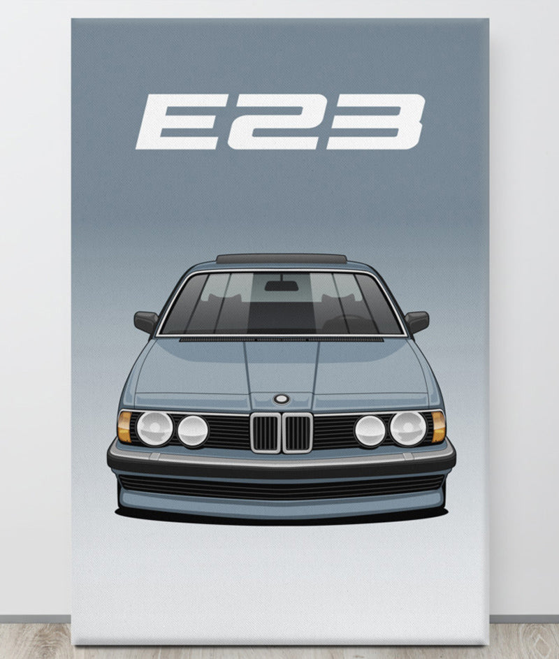 BMW E23 BalticBlau Canva Wall Art