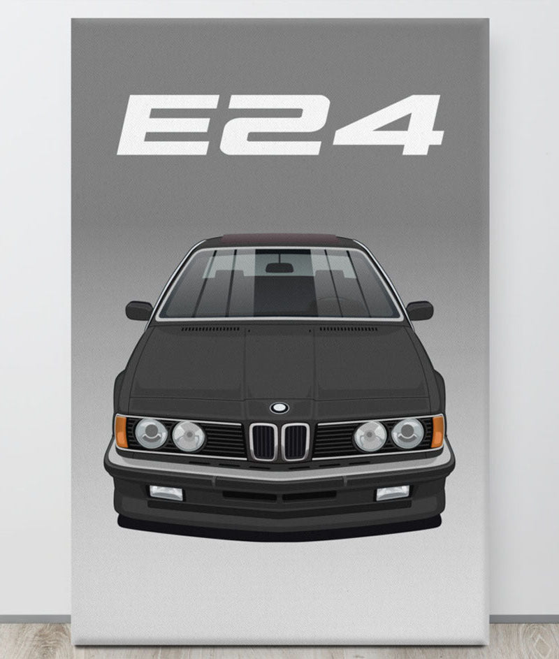 BMW E24 Black Canva Wall Art