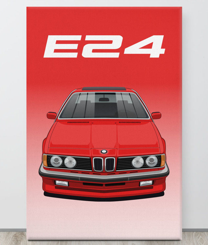 BMW E24 Alpine White Canva Wall Art