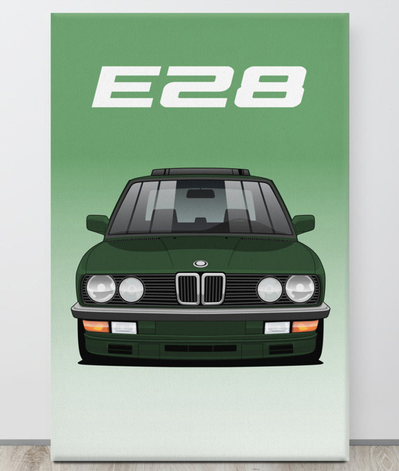 BMW E28 Agete Green Canva Wall Art