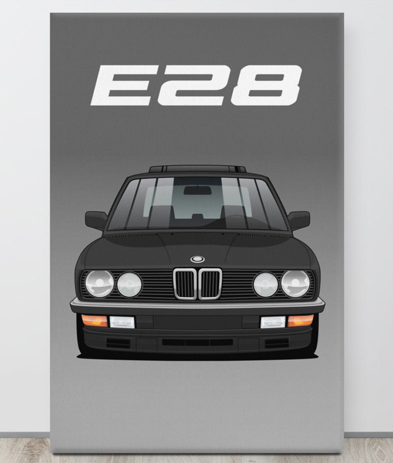 BMW E28 Black Canva Wall Art