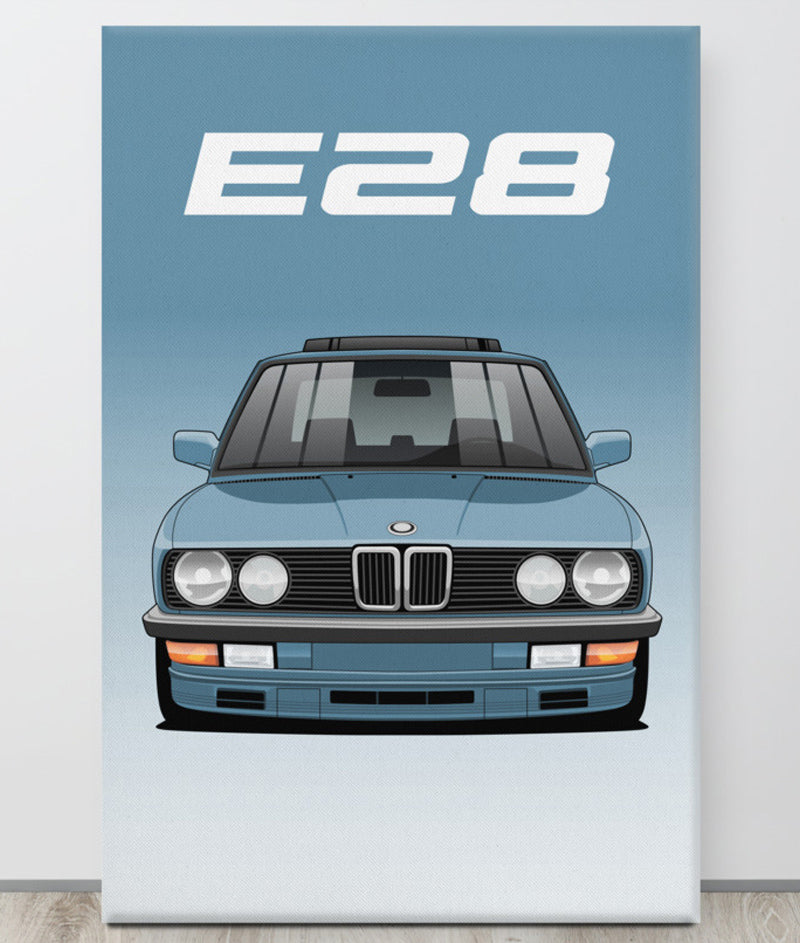 BMW E28 Cirrus Blue Canva Wall Art