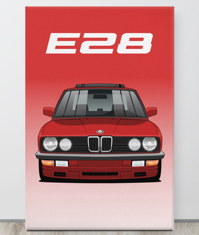 BMW E28 Henna Red Canva Wall Art