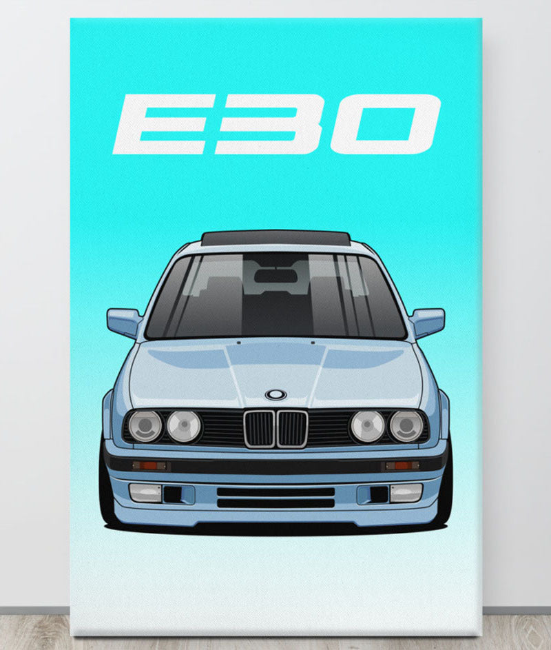 BMW E30 Default Canva Wall Art