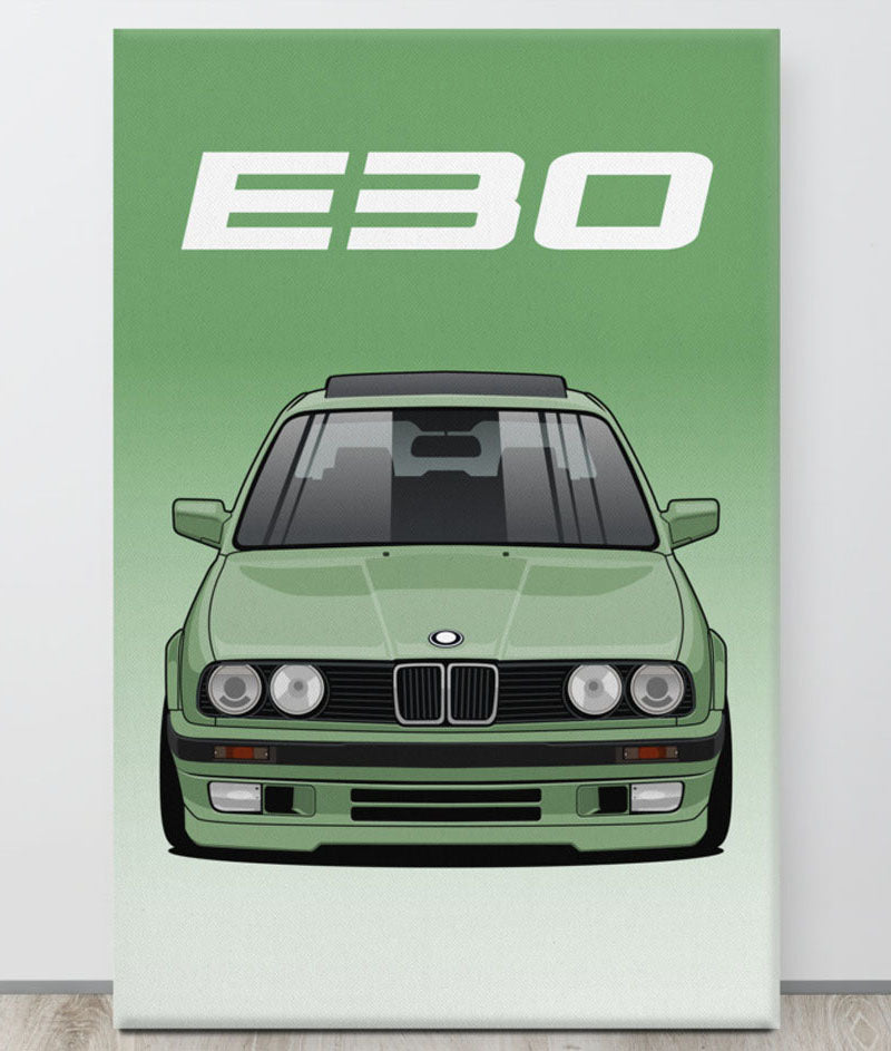 BMW E30 Platenengrun Canva Wall Art