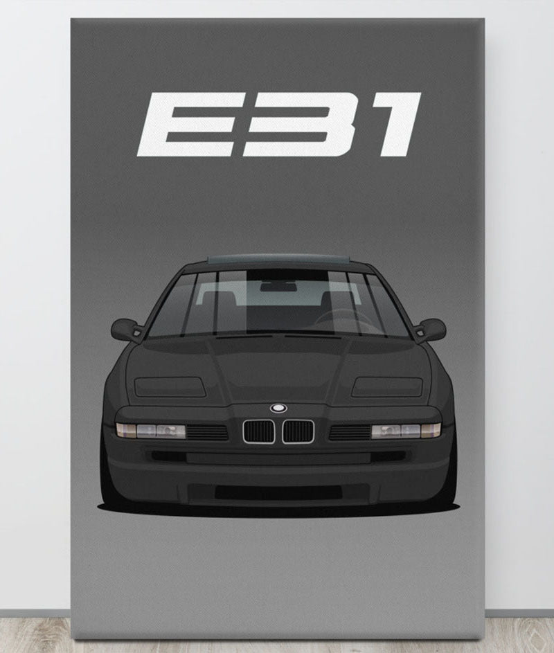 BMW E31 850CSi Printed On Wall Art Canvas - AutomotiveCanva
