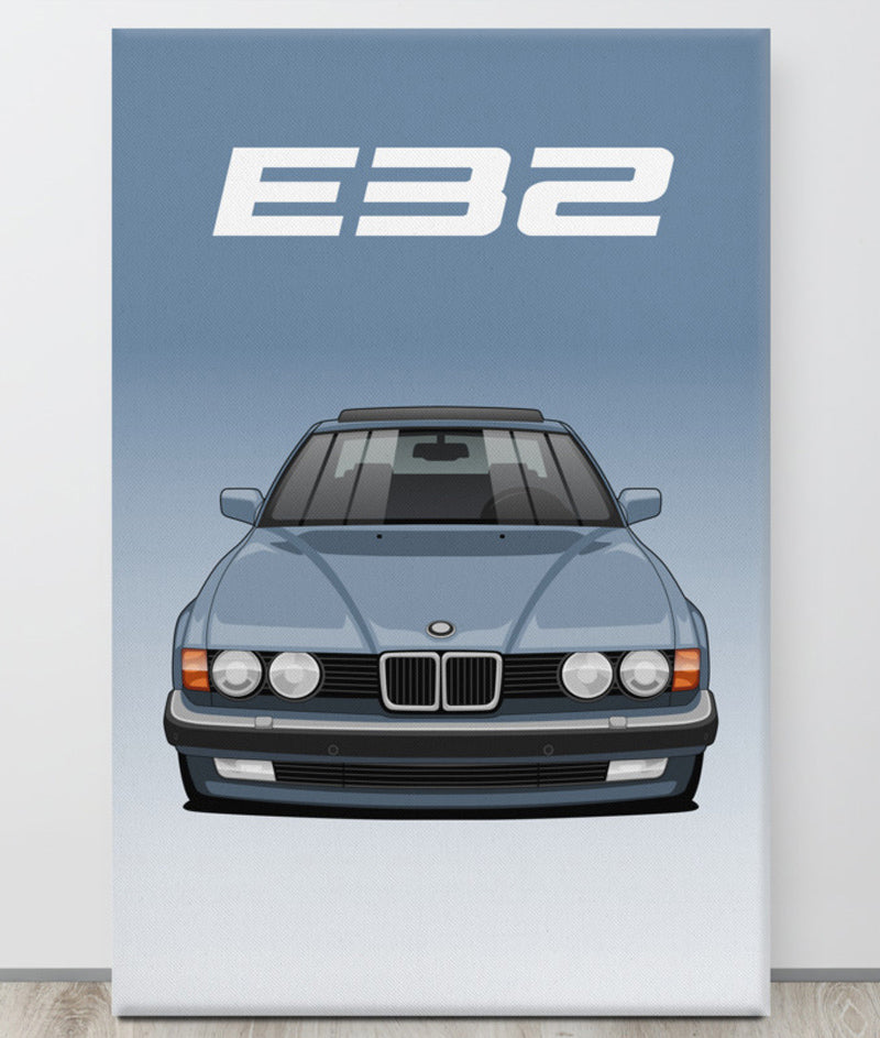 BMW E32 Cirrusblau Canva Wall Art