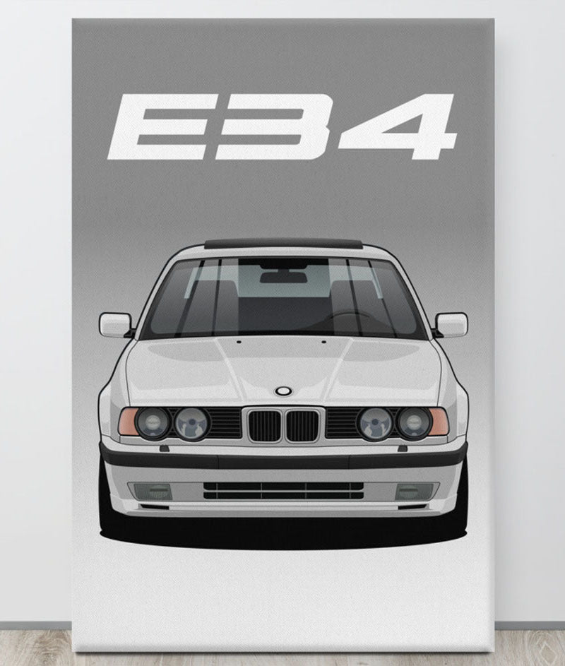 BMW E34 BlackCanva Wall Art