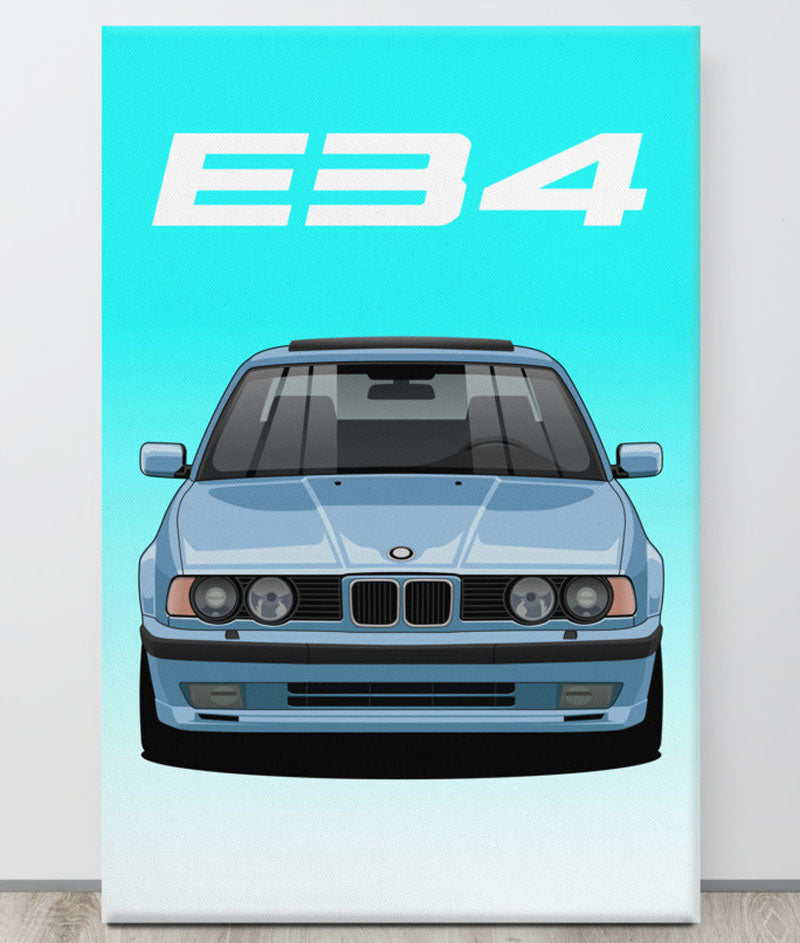 BMW E34 Default Canva Wall Art