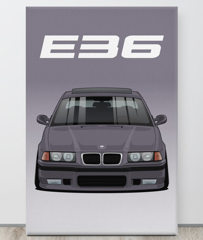 BMW E36 Fjordgrau Canva Wall Art