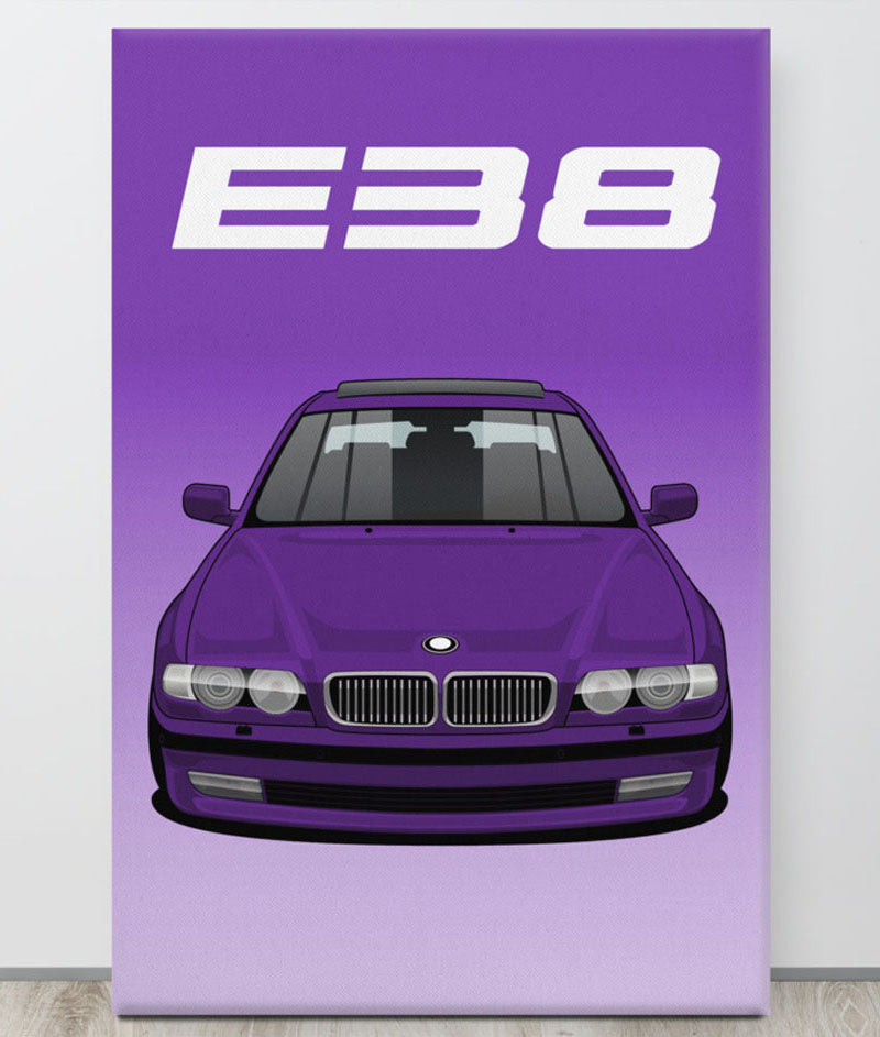 BMW E38 Techno Violet Canva Wall Art