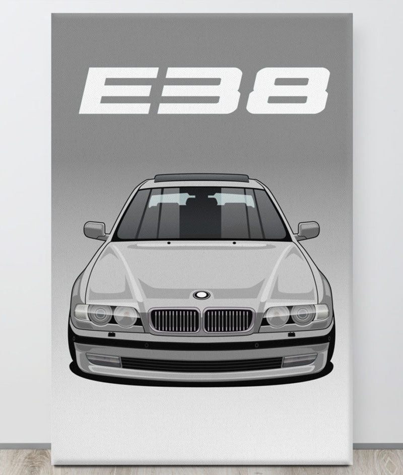 BMW E38 Black Canva Wall Art