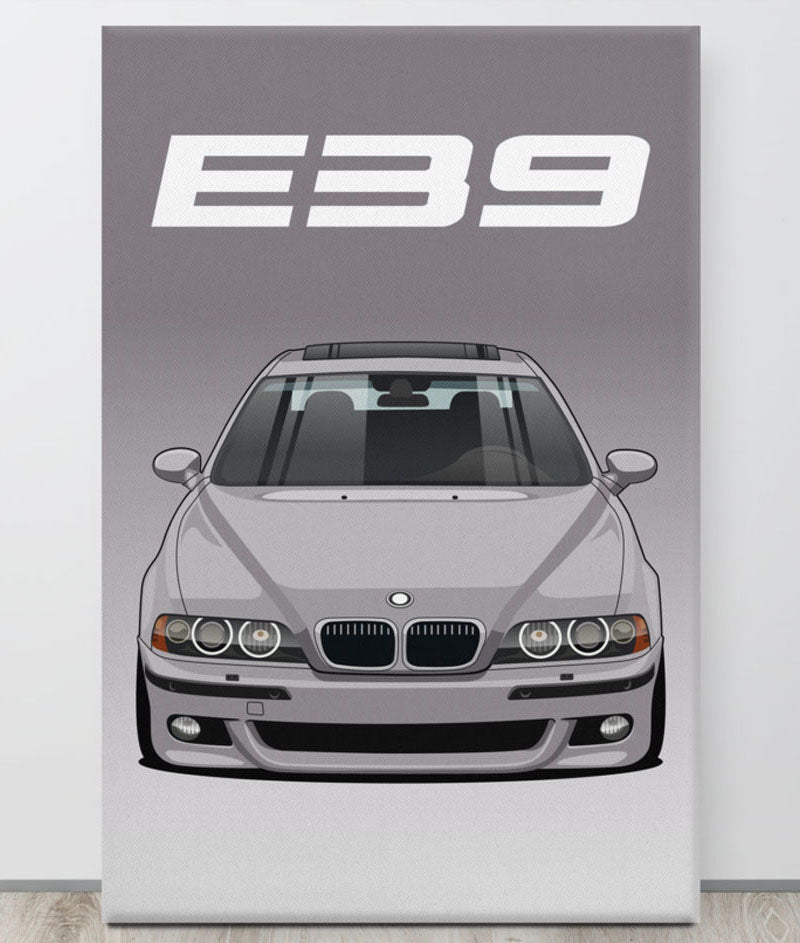 BMW E39 Aspen Silver Canva Wall Art