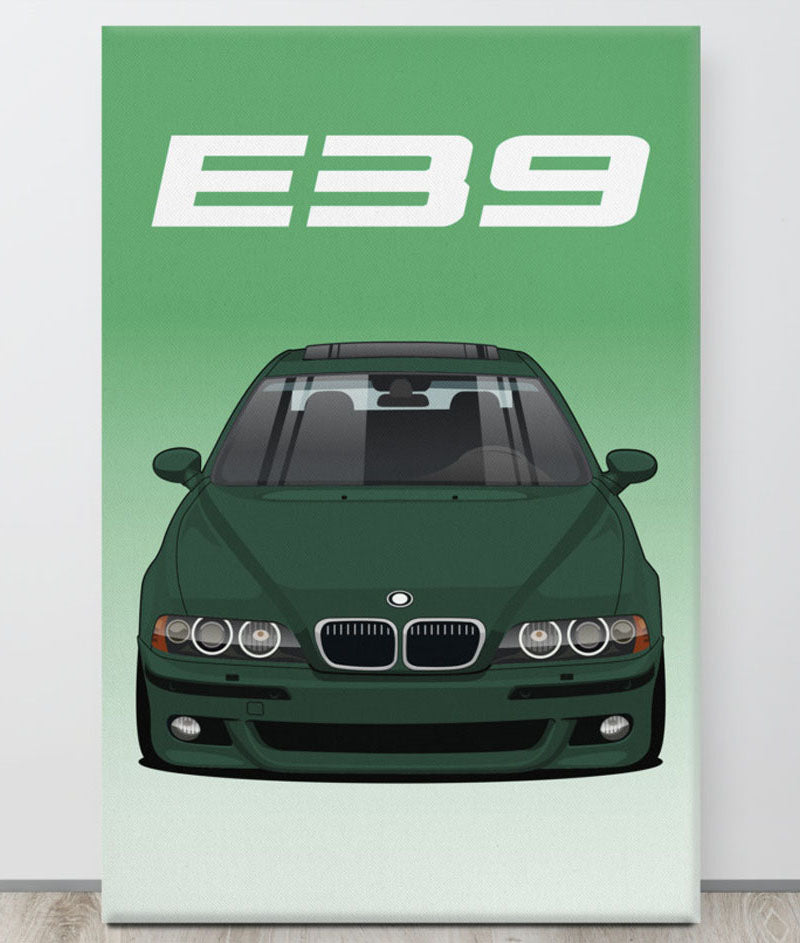 BMW E39 Oxford Green Canva Wall Art