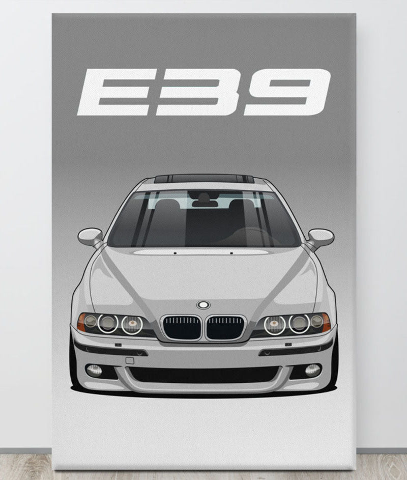 BMW E39 Titan Silver Canva Wall Art