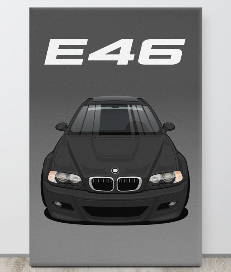 BMW E46 Black Canva Wall Art