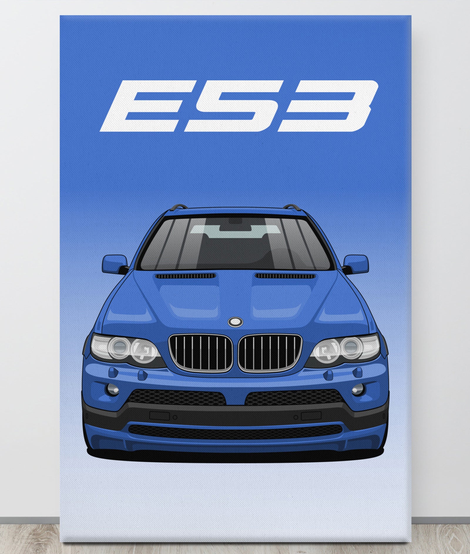 BMW E53 Estoril Blue Canva Wall Art