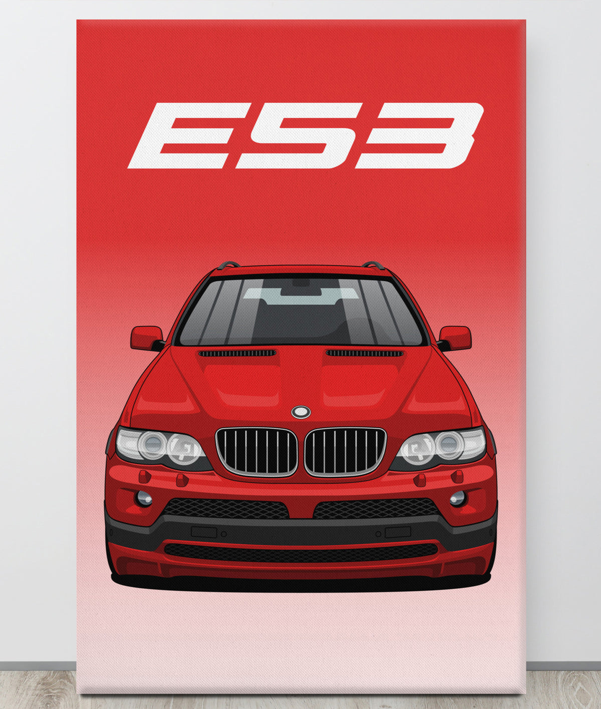 BMW E53 Imola Red Canva Wall Art