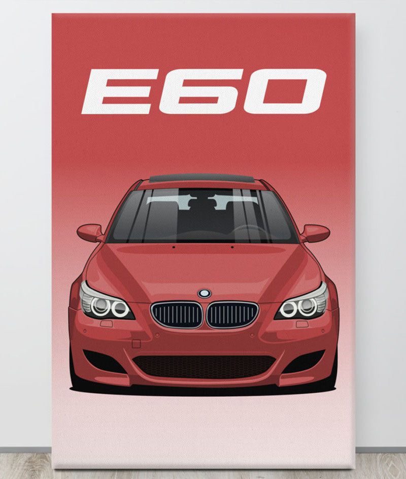 BMW E60 Indianapolis Red Canva Wall Art