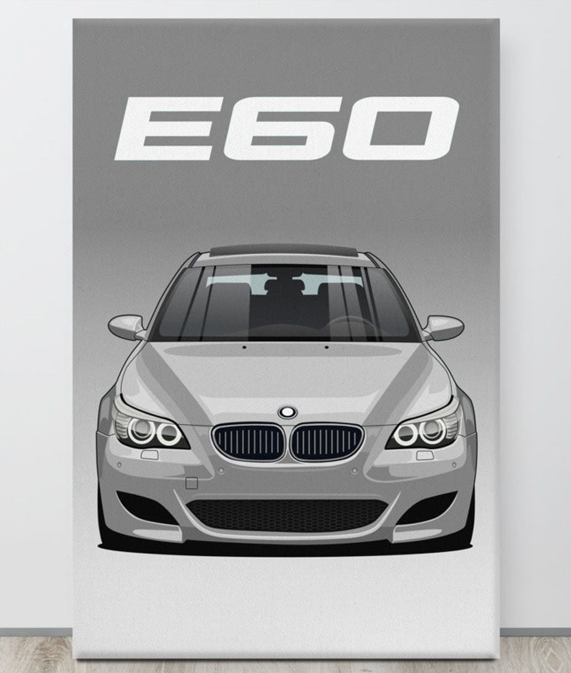 BMW E60 Titan Silver Canva Wall Art