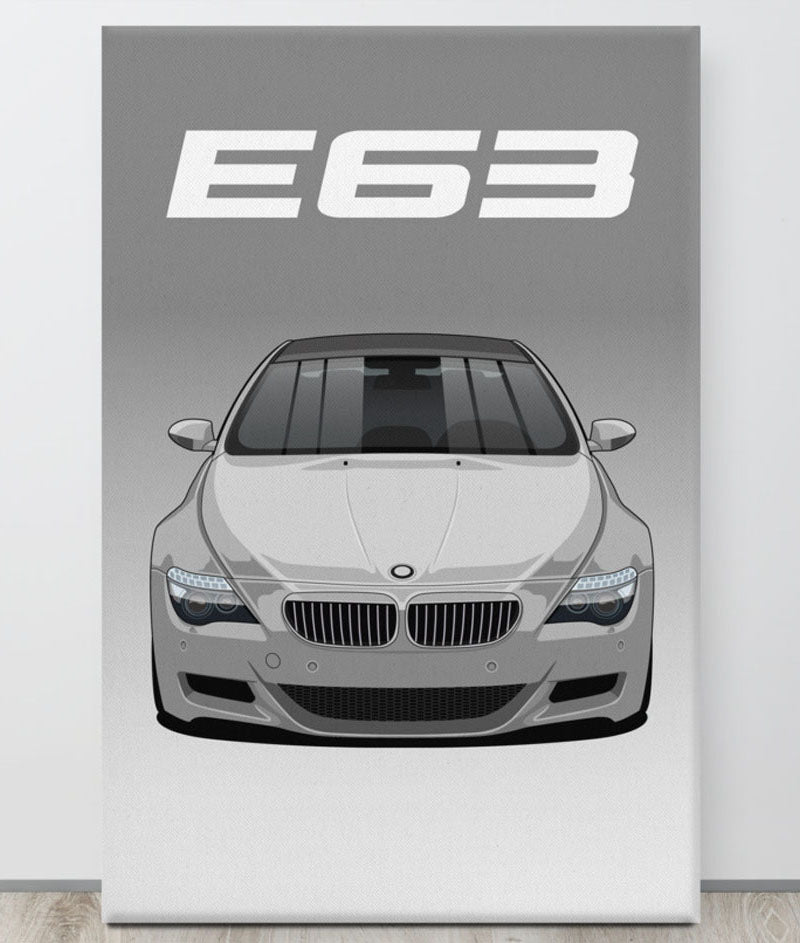 BMW E63 Alpine White Canva Wall Art