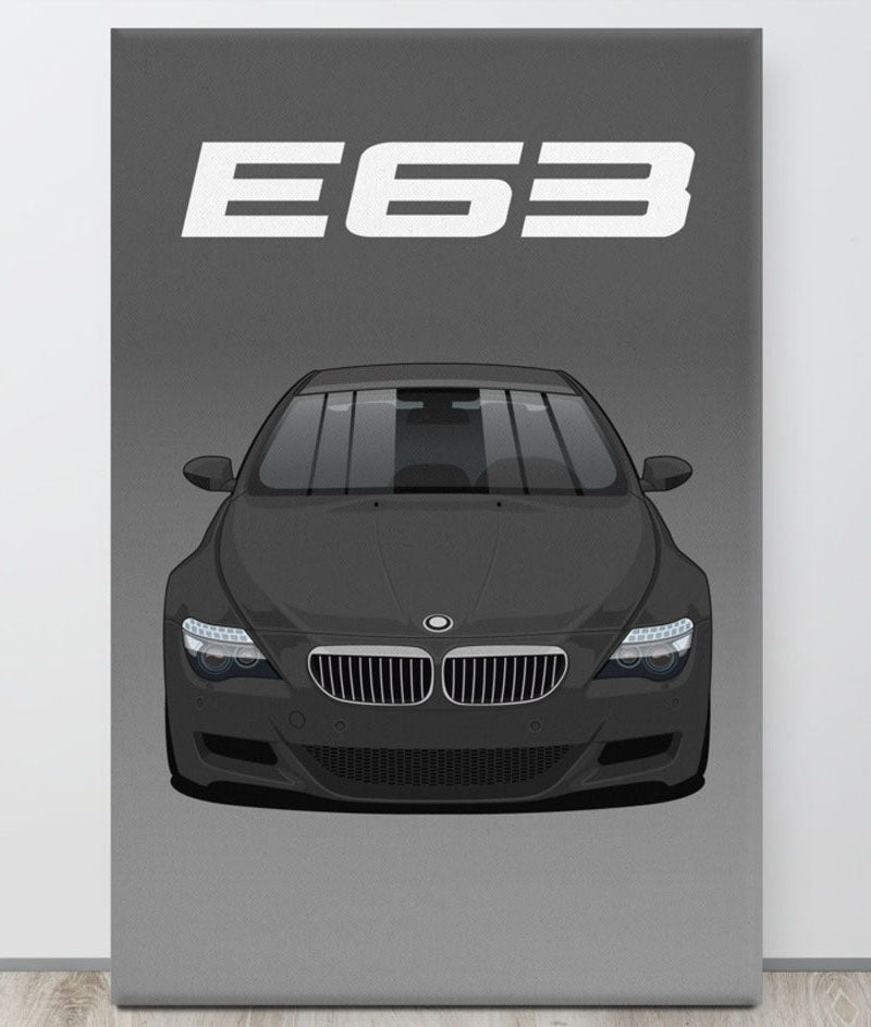 BMW E63 Black Canva Wall Art