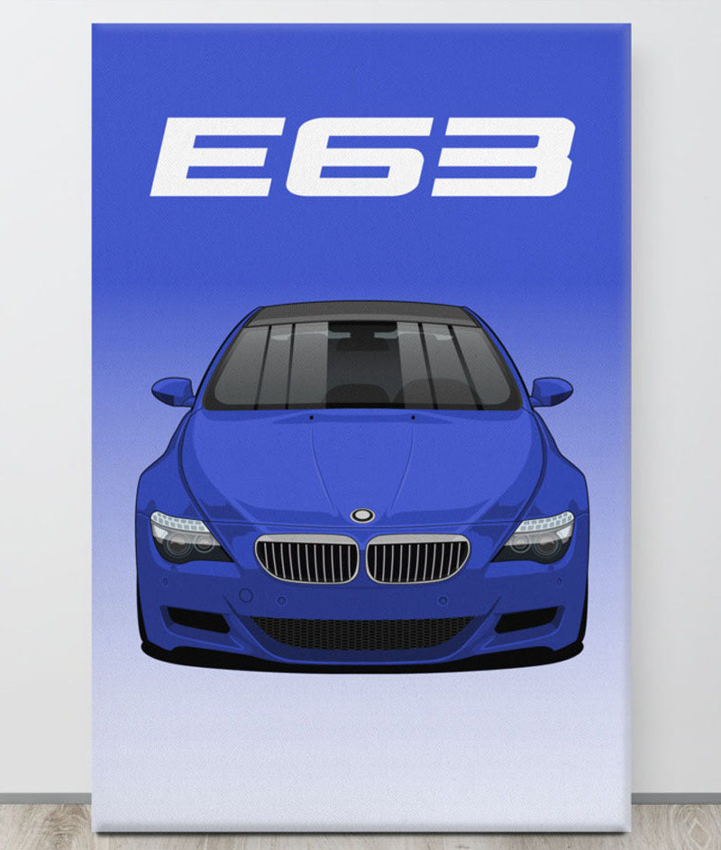 BMW E63 Interlagos Blue Canva Wall Art