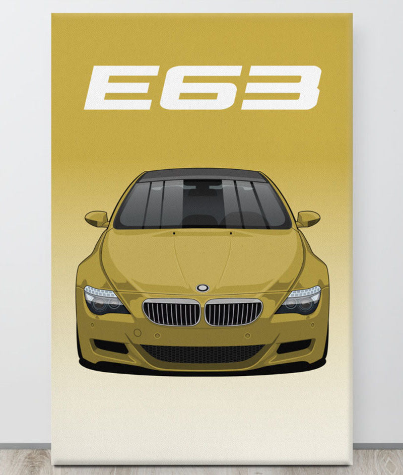 BMW E63 Phoenix Yellow Canva Wall Art