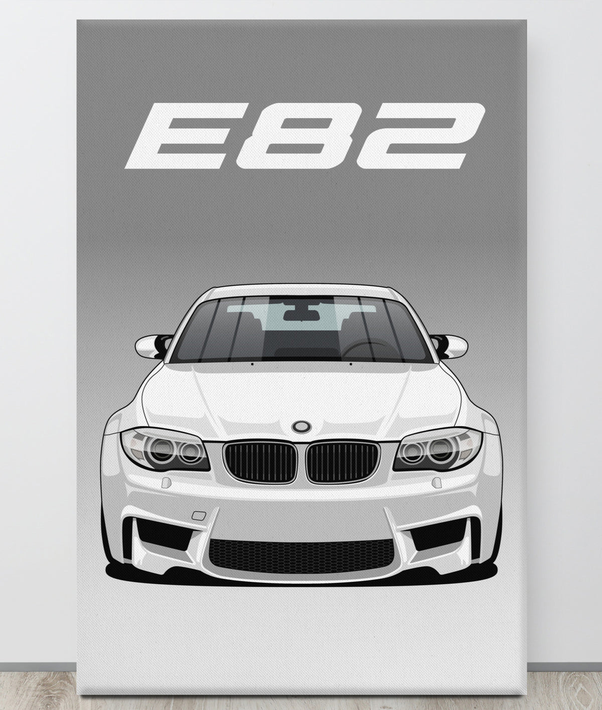 BMW E82 Alpine White Canva Wall Art